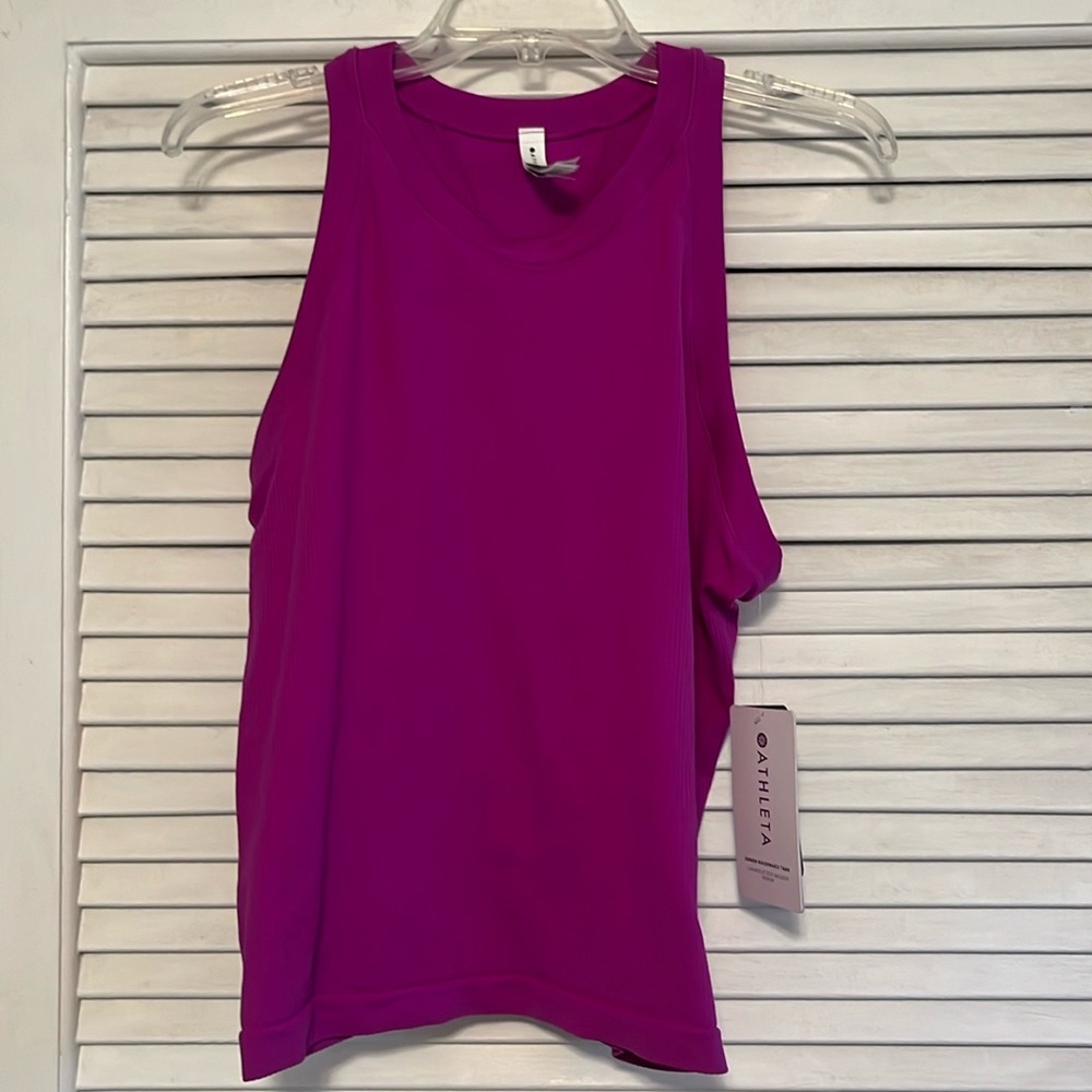 Athleta Renew high neck racerback tank purple lotus NWT